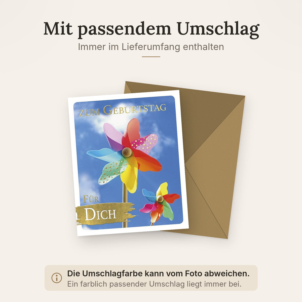 Doppelkarte mit farblich passendem Umschlag