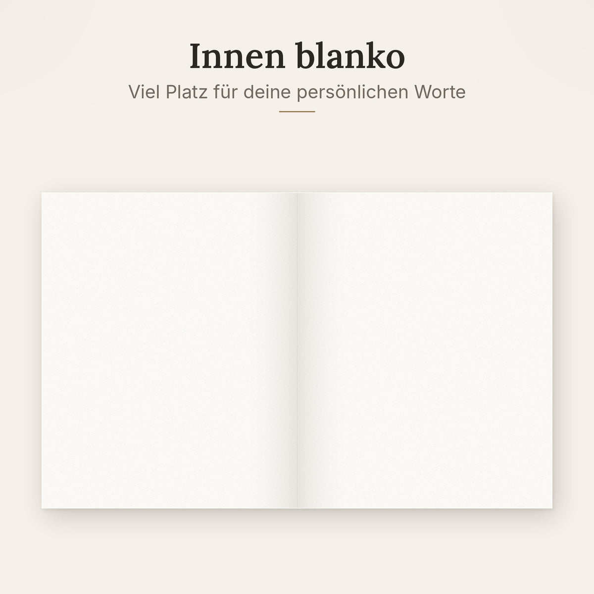 Doppelkarte innen blanko, Platz für persönliche Worte