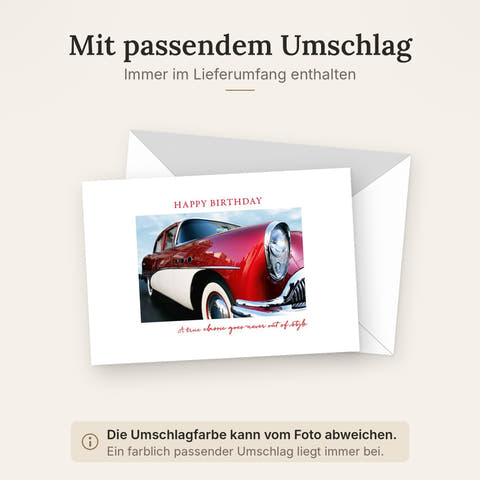 Doppelkarte mit farblich passendem Umschlag