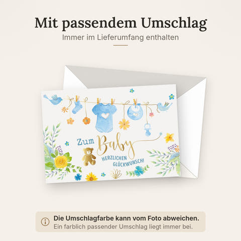 Doppelkarte mit farblich passendem Umschlag