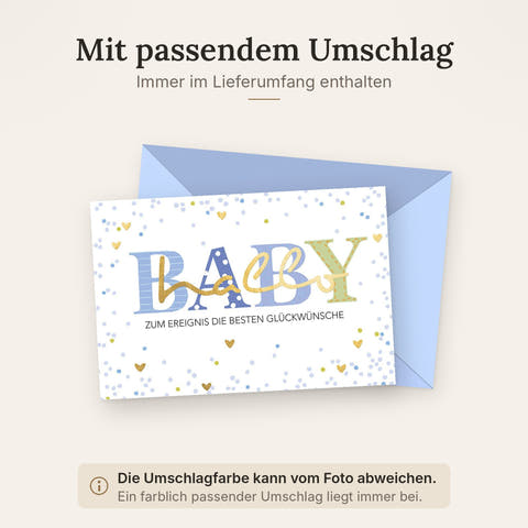 Doppelkarte mit farblich passendem Umschlag
