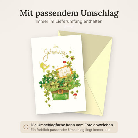 Doppelkarte mit farblich passendem Umschlag