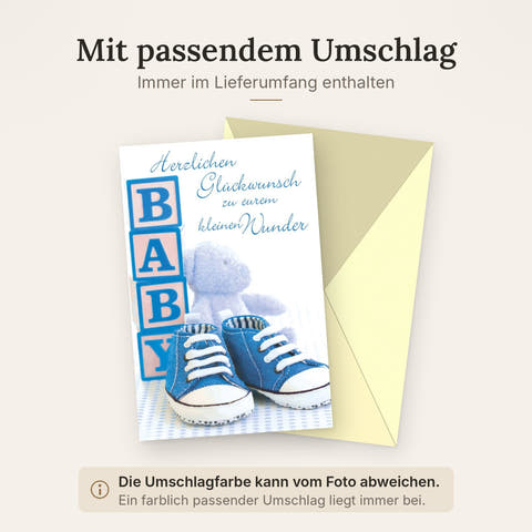 Doppelkarte mit farblich passendem Umschlag