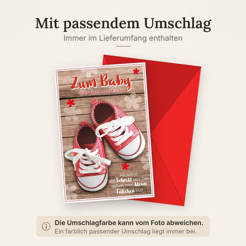 Doppelkarte mit farblich passendem Umschlag