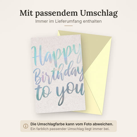 Doppelkarte mit farblich passendem Umschlag