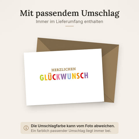 Doppelkarte mit farblich passendem Umschlag