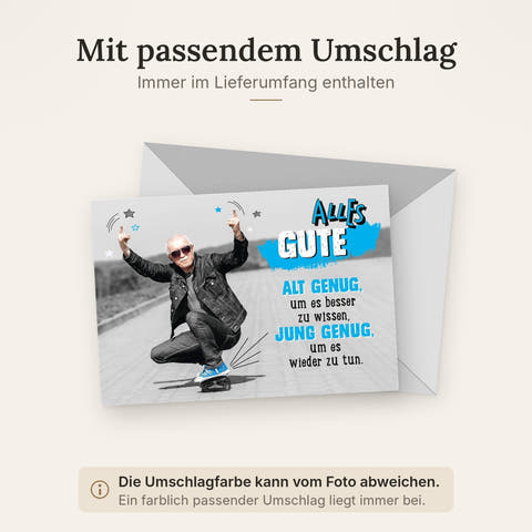 Doppelkarte mit farblich passendem Umschlag