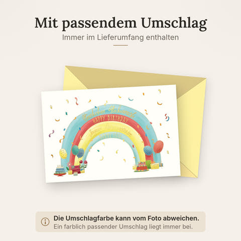 Doppelkarte mit farblich passendem Umschlag