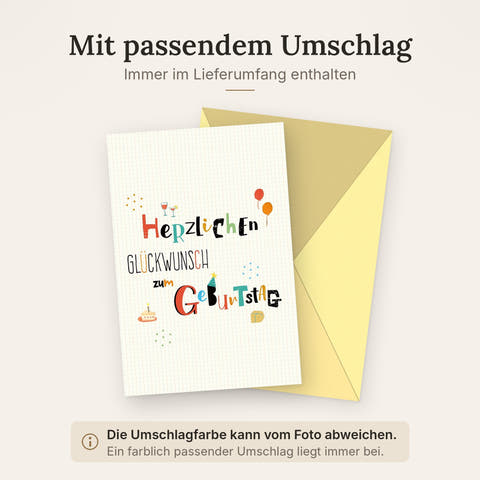 Doppelkarte mit farblich passendem Umschlag