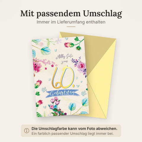 Doppelkarte mit farblich passendem Umschlag