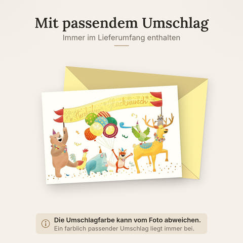 Doppelkarte mit farblich passendem Umschlag