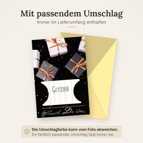 Doppelkarte mit farblich passendem Umschlag