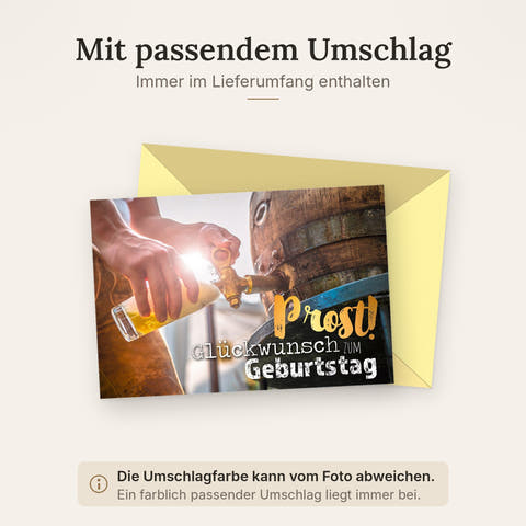 Doppelkarte mit farblich passendem Umschlag