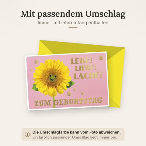 Doppelkarte mit farblich passendem Umschlag