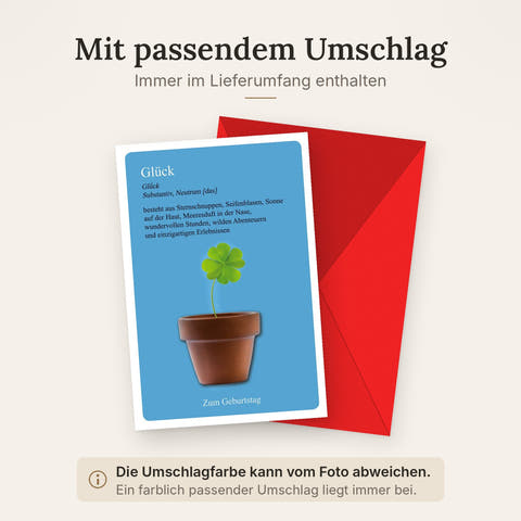 Doppelkarte mit farblich passendem Umschlag