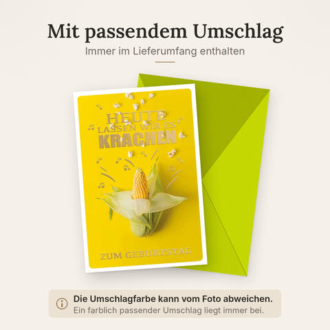Doppelkarte mit farblich passendem Umschlag