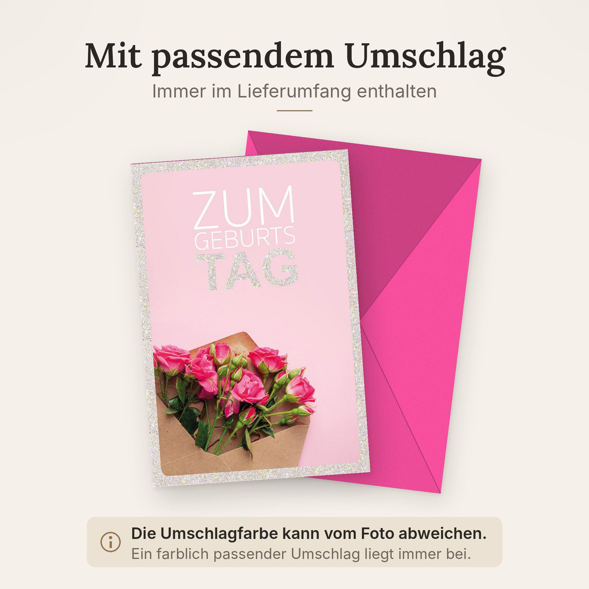 Doppelkarte mit farblich passendem Umschlag
