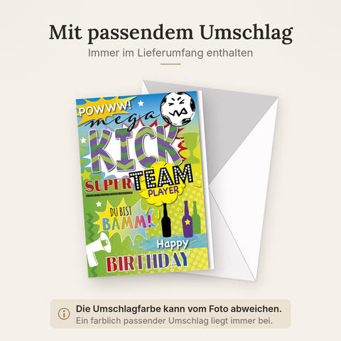 Doppelkarte mit farblich passendem Umschlag