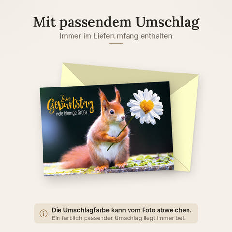 Doppelkarte mit farblich passendem Umschlag