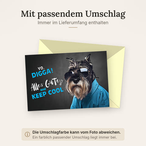 Doppelkarte mit farblich passendem Umschlag