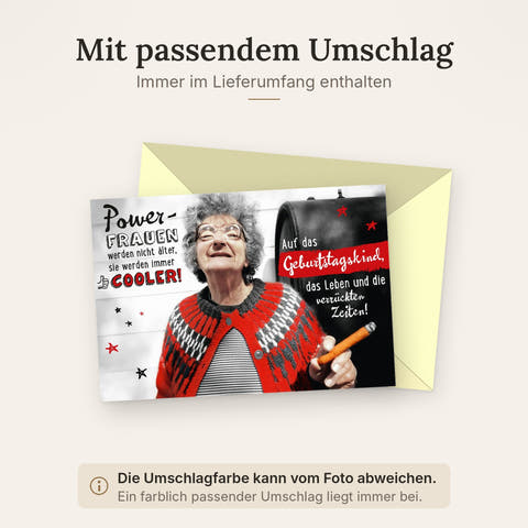 Doppelkarte mit farblich passendem Umschlag