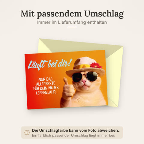 Doppelkarte mit farblich passendem Umschlag