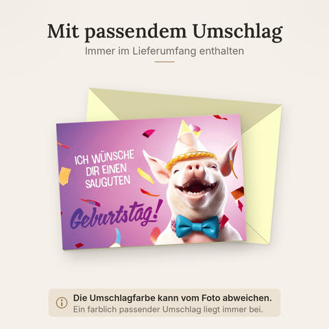 Doppelkarte mit farblich passendem Umschlag