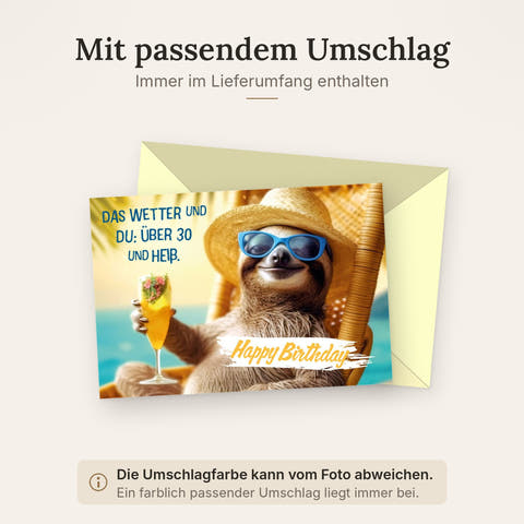 Doppelkarte mit farblich passendem Umschlag