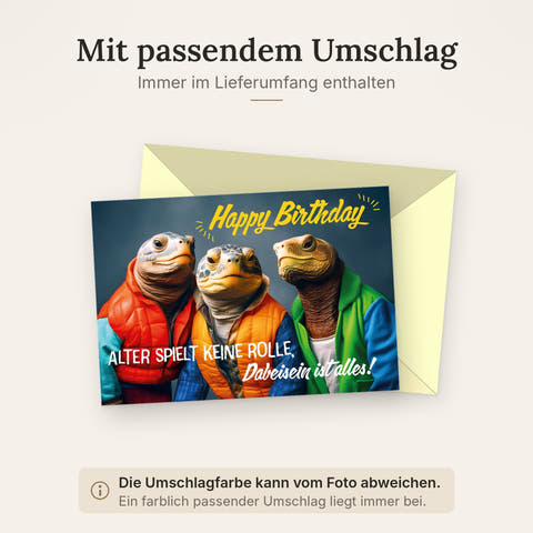 Doppelkarte mit farblich passendem Umschlag