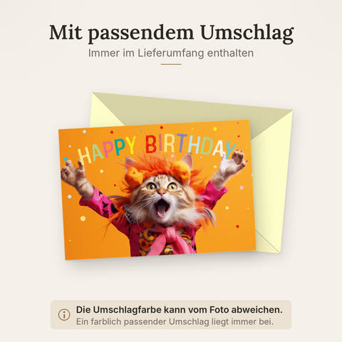 Doppelkarte mit farblich passendem Umschlag