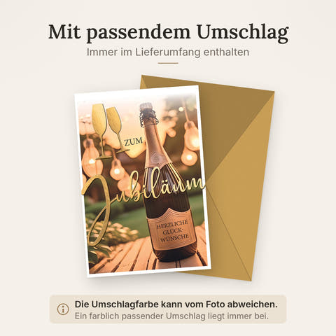 Doppelkarte mit farblich passendem Umschlag