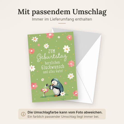 Doppelkarte mit farblich passendem Umschlag