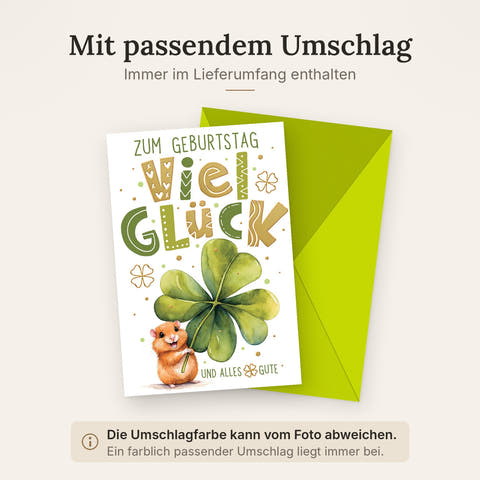 Doppelkarte mit farblich passendem Umschlag