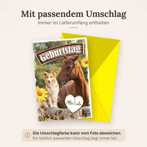 Doppelkarte mit farblich passendem Umschlag