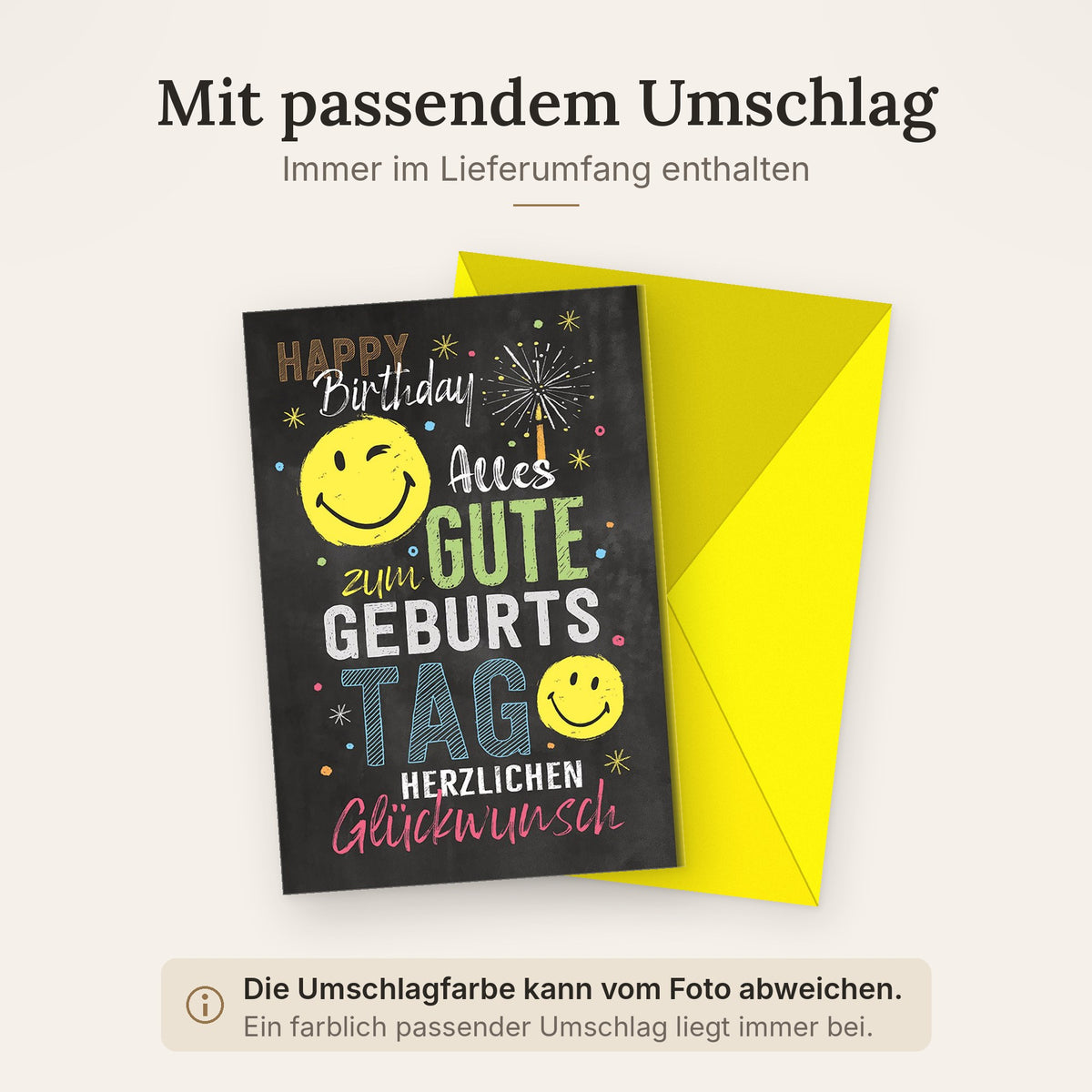 Doppelkarte mit farblich passendem Umschlag