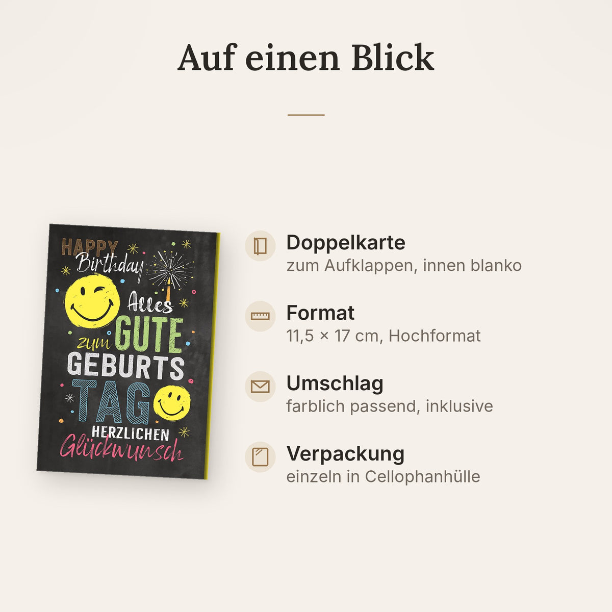 Doppelkarte: Format, Veredelung und Lieferumfang auf einen Blick
