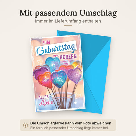 Doppelkarte mit farblich passendem Umschlag