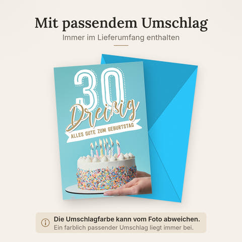 Doppelkarte mit farblich passendem Umschlag