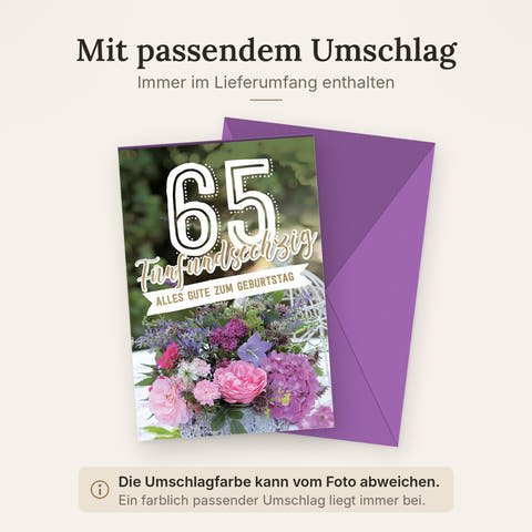 Doppelkarte mit farblich passendem Umschlag