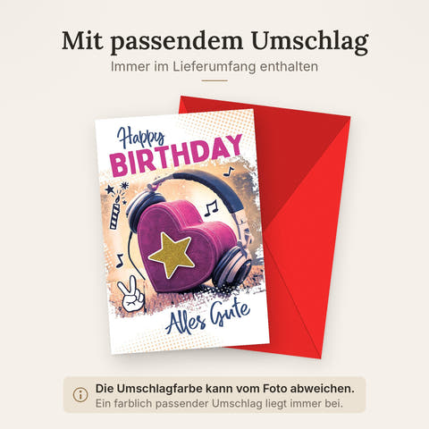 Doppelkarte mit farblich passendem Umschlag