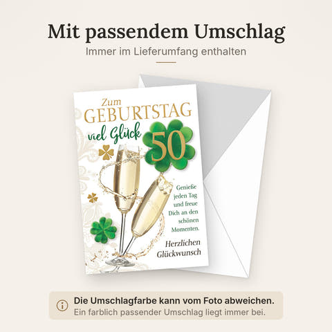 Doppelkarte mit farblich passendem Umschlag