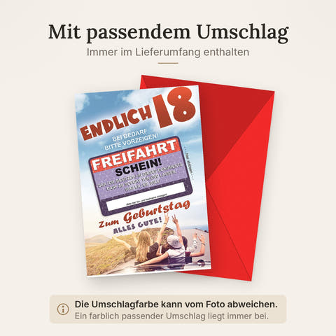 Doppelkarte mit farblich passendem Umschlag