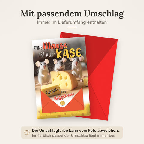 Doppelkarte mit farblich passendem Umschlag