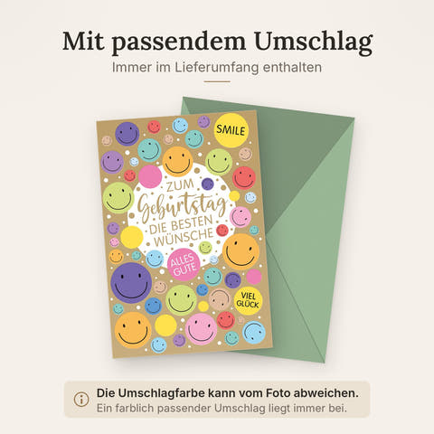 Doppelkarte mit farblich passendem Umschlag