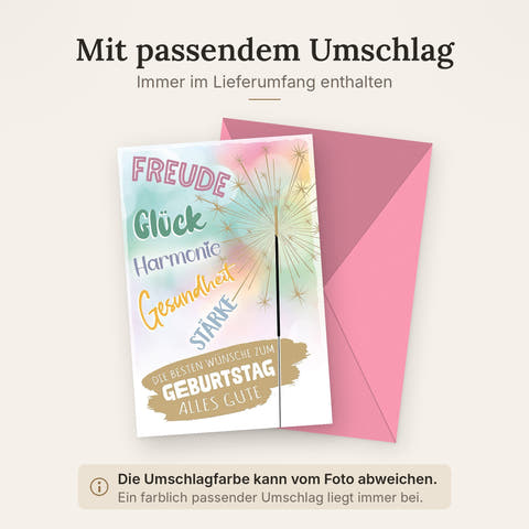 Doppelkarte mit farblich passendem Umschlag