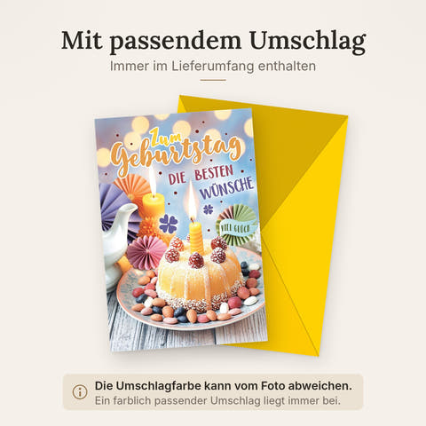 Doppelkarte mit farblich passendem Umschlag