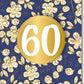 60. Geburtstag Grußkarte – Elegante Goldene Blumen im Vintage - Stil, Luxus Jubiläumsdekoration