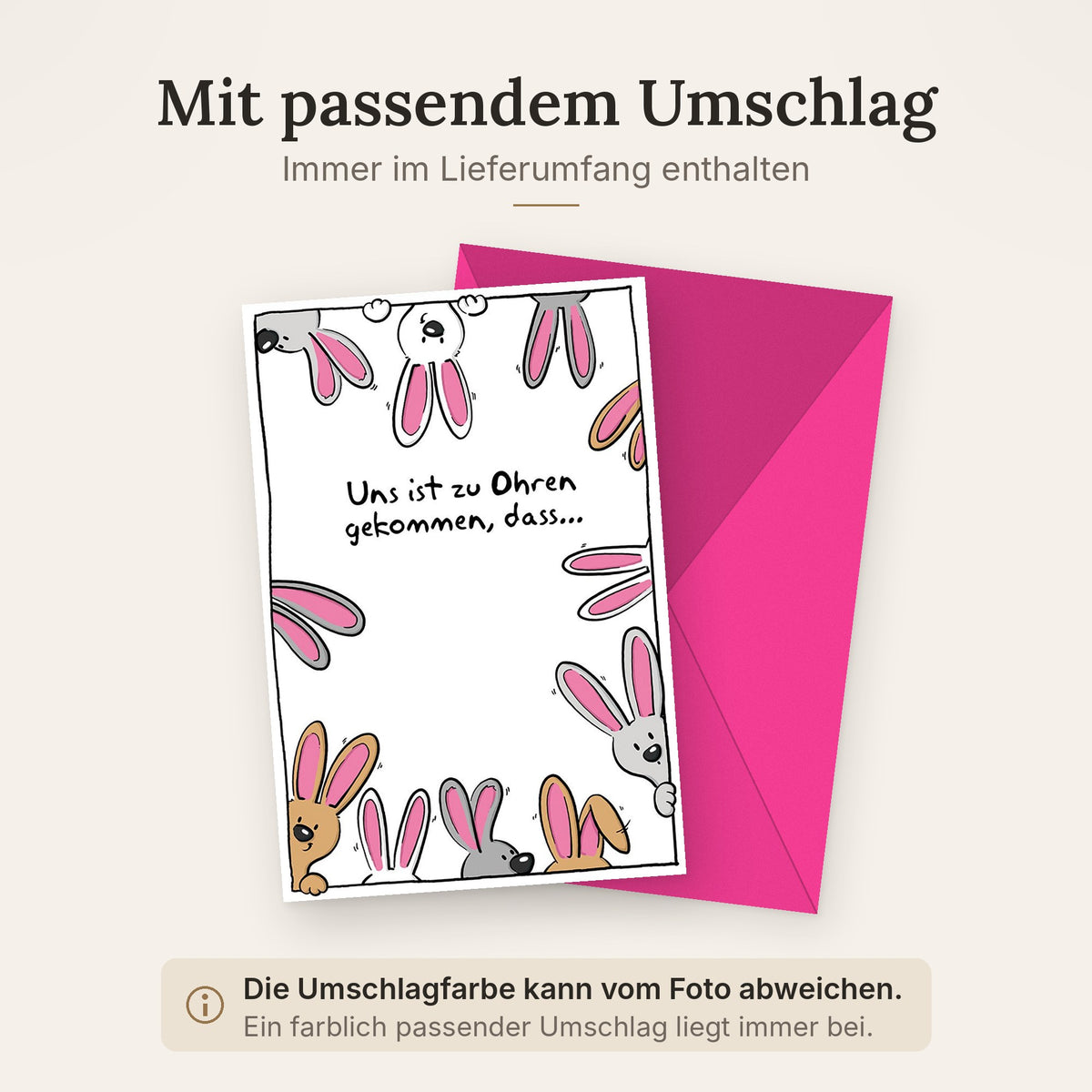 Doppelkarte mit farblich passendem Umschlag