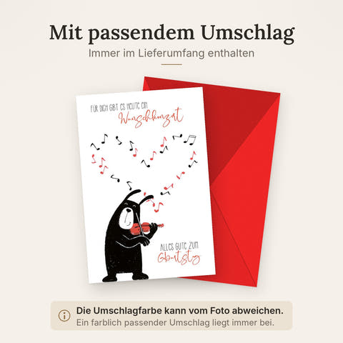 Doppelkarte mit farblich passendem Umschlag