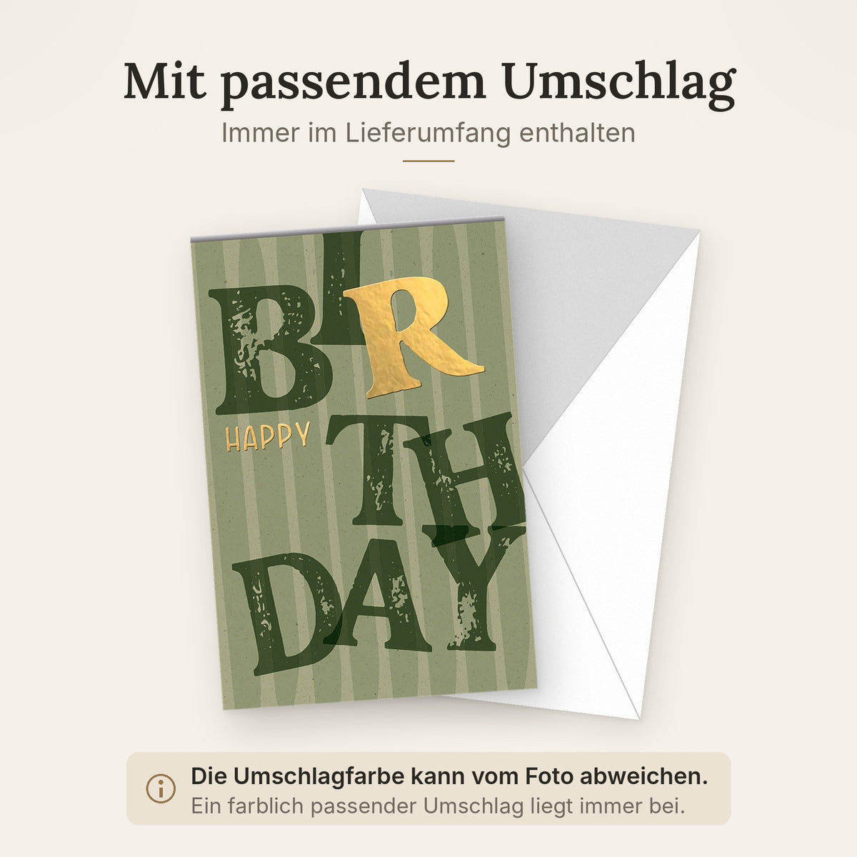 Doppelkarte mit farblich passendem Umschlag
